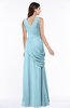 ColsBM Nora Aqua Elegant A-line V-neck Sleeveless Zip up Sash Plus Size Bridesmaid Dresses