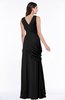 ColsBM Nora Black Elegant A-line V-neck Sleeveless Zip up Sash Plus Size Bridesmaid Dresses