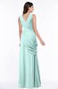ColsBM Nora Blue Glass Elegant A-line V-neck Sleeveless Zip up Sash Plus Size Bridesmaid Dresses