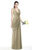 ColsBM Nora Candied Ginger Elegant A-line V-neck Sleeveless Zip up Sash Plus Size Bridesmaid Dresses