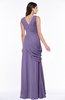 ColsBM Nora Chalk Violet Elegant A-line V-neck Sleeveless Zip up Sash Plus Size Bridesmaid Dresses