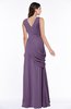 ColsBM Nora Chinese Violet Elegant A-line V-neck Sleeveless Zip up Sash Plus Size Bridesmaid Dresses
