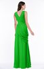 ColsBM Nora Classic Green Elegant A-line V-neck Sleeveless Zip up Sash Plus Size Bridesmaid Dresses