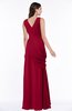 ColsBM Nora Dark Red Elegant A-line V-neck Sleeveless Zip up Sash Plus Size Bridesmaid Dresses