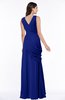 ColsBM Nora Electric Blue Elegant A-line V-neck Sleeveless Zip up Sash Plus Size Bridesmaid Dresses