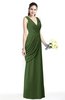 ColsBM Nora Garden Green Elegant A-line V-neck Sleeveless Zip up Sash Plus Size Bridesmaid Dresses