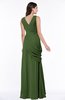ColsBM Nora Garden Green Elegant A-line V-neck Sleeveless Zip up Sash Plus Size Bridesmaid Dresses