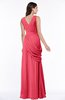 ColsBM Nora Guava Elegant A-line V-neck Sleeveless Zip up Sash Plus Size Bridesmaid Dresses