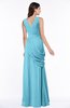 ColsBM Nora Light Blue Elegant A-line V-neck Sleeveless Zip up Sash Plus Size Bridesmaid Dresses