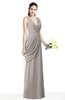 ColsBM Nora Mushroom Elegant A-line V-neck Sleeveless Zip up Sash Plus Size Bridesmaid Dresses