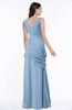ColsBM Nora Sky Blue Elegant A-line V-neck Sleeveless Zip up Sash Plus Size Bridesmaid Dresses