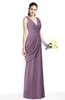 ColsBM Nora Valerian Elegant A-line V-neck Sleeveless Zip up Sash Plus Size Bridesmaid Dresses