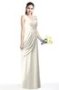 ColsBM Nora Whisper White Elegant A-line V-neck Sleeveless Zip up Sash Plus Size Bridesmaid Dresses