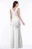 ColsBM Nora White Elegant A-line V-neck Sleeveless Zip up Sash Plus Size Bridesmaid Dresses