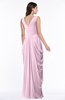 ColsBM Alice Baby Pink Mature V-neck Short Sleeve Chiffon Floor Length Plus Size Bridesmaid Dresses