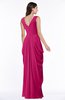 ColsBM Alice Beetroot Purple Mature V-neck Short Sleeve Chiffon Floor Length Plus Size Bridesmaid Dresses