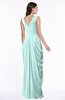 ColsBM Alice Blue Glass Mature V-neck Short Sleeve Chiffon Floor Length Plus Size Bridesmaid Dresses