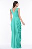 ColsBM Alice Blue Turquoise Mature V-neck Short Sleeve Chiffon Floor Length Plus Size Bridesmaid Dresses