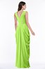 ColsBM Alice Bright Green Mature V-neck Short Sleeve Chiffon Floor Length Plus Size Bridesmaid Dresses