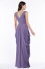 ColsBM Alice Chalk Violet Mature V-neck Short Sleeve Chiffon Floor Length Plus Size Bridesmaid Dresses