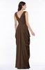 ColsBM Alice Chocolate Brown Mature V-neck Short Sleeve Chiffon Floor Length Plus Size Bridesmaid Dresses