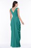 ColsBM Alice Emerald Green Mature V-neck Short Sleeve Chiffon Floor Length Plus Size Bridesmaid Dresses