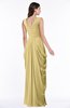 ColsBM Alice Gold Mature V-neck Short Sleeve Chiffon Floor Length Plus Size Bridesmaid Dresses