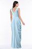 ColsBM Alice Ice Blue Mature V-neck Short Sleeve Chiffon Floor Length Plus Size Bridesmaid Dresses