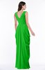 ColsBM Alice Jasmine Green Mature V-neck Short Sleeve Chiffon Floor Length Plus Size Bridesmaid Dresses