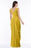 ColsBM Alice Lemon Curry Mature V-neck Short Sleeve Chiffon Floor Length Plus Size Bridesmaid Dresses