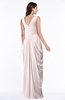 ColsBM Alice Light Pink Mature V-neck Short Sleeve Chiffon Floor Length Plus Size Bridesmaid Dresses