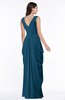 ColsBM Alice Moroccan Blue Mature V-neck Short Sleeve Chiffon Floor Length Plus Size Bridesmaid Dresses