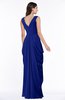 ColsBM Alice Nautical Blue Mature V-neck Short Sleeve Chiffon Floor Length Plus Size Bridesmaid Dresses