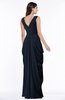 ColsBM Alice Navy Blue Mature V-neck Short Sleeve Chiffon Floor Length Plus Size Bridesmaid Dresses
