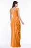ColsBM Alice Orange Mature V-neck Short Sleeve Chiffon Floor Length Plus Size Bridesmaid Dresses