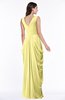 ColsBM Alice Pastel Yellow Mature V-neck Short Sleeve Chiffon Floor Length Plus Size Bridesmaid Dresses