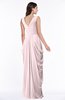 ColsBM Alice Petal Pink Mature V-neck Short Sleeve Chiffon Floor Length Plus Size Bridesmaid Dresses
