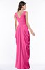 ColsBM Alice Rose Pink Mature V-neck Short Sleeve Chiffon Floor Length Plus Size Bridesmaid Dresses