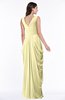 ColsBM Alice Soft Yellow Mature V-neck Short Sleeve Chiffon Floor Length Plus Size Bridesmaid Dresses
