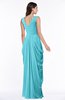 ColsBM Alice Turquoise Mature V-neck Short Sleeve Chiffon Floor Length Plus Size Bridesmaid Dresses
