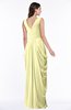 ColsBM Alice Wax Yellow Mature V-neck Short Sleeve Chiffon Floor Length Plus Size Bridesmaid Dresses