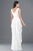 ColsBM Alice White Mature V-neck Short Sleeve Chiffon Floor Length Plus Size Bridesmaid Dresses