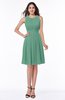ColsBM Daphne Beryl Green Elegant A-line Jewel Half Backless Chiffon Knee Length Prom Dresses