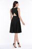 ColsBM Daphne Black Elegant A-line Jewel Half Backless Chiffon Knee Length Prom Dresses