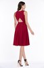 ColsBM Daphne Dark Red Elegant A-line Jewel Half Backless Chiffon Knee Length Prom Dresses