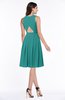 ColsBM Daphne Emerald Green Elegant A-line Jewel Half Backless Chiffon Knee Length Prom Dresses