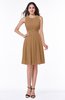 ColsBM Daphne Light Brown Elegant A-line Jewel Half Backless Chiffon Knee Length Prom Dresses