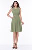 ColsBM Daphne Moss Green Elegant A-line Jewel Half Backless Chiffon Knee Length Prom Dresses