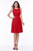 ColsBM Daphne Red Elegant A-line Jewel Half Backless Chiffon Knee Length Prom Dresses