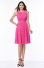 ColsBM Daphne Rose Pink Elegant A-line Jewel Half Backless Chiffon Knee Length Prom Dresses
